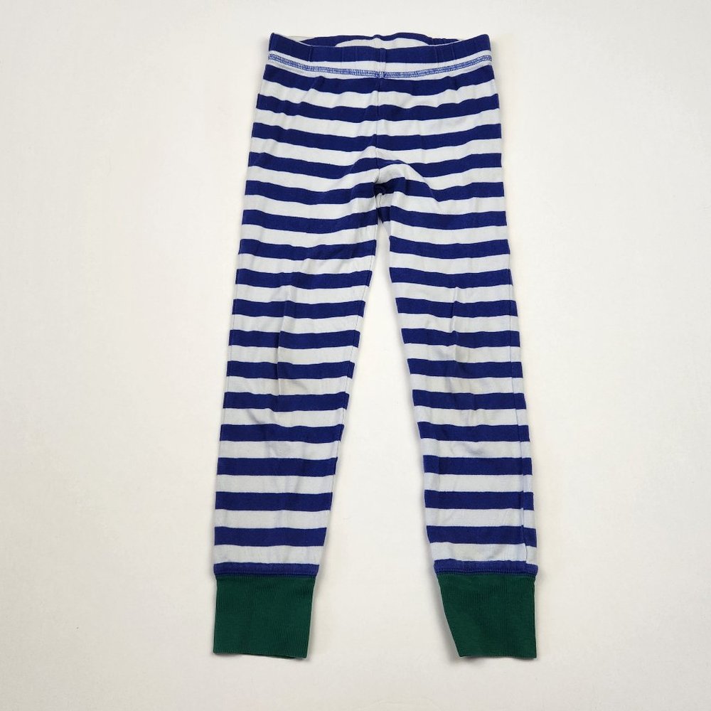 Mini Boden Blue White Striped Snug Long John Pajama Pants sz 8